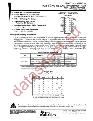 CD74ACT109E datasheet  